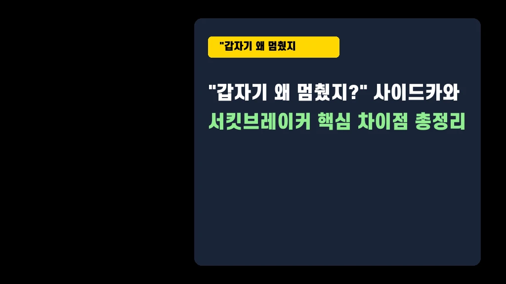 사이드카 vs 서킷브레이커, 헷갈리면 큰일 나는 이유