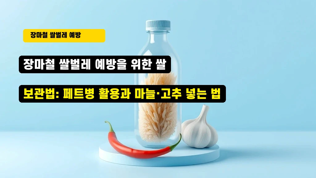장마철 쌀벌레 예방을 위한 쌀 보관법 안내