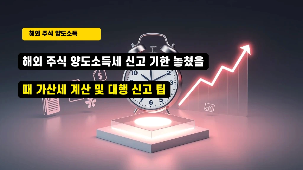해외 주식 양도소득세 신고 기한 놓쳤을 때 가산세 계산 및 대행 신고 팁 안내