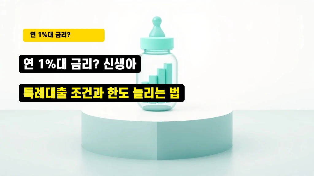 연 1%대 금리? 신생아 특례대출 조건과 한도 늘리는 법 안내
