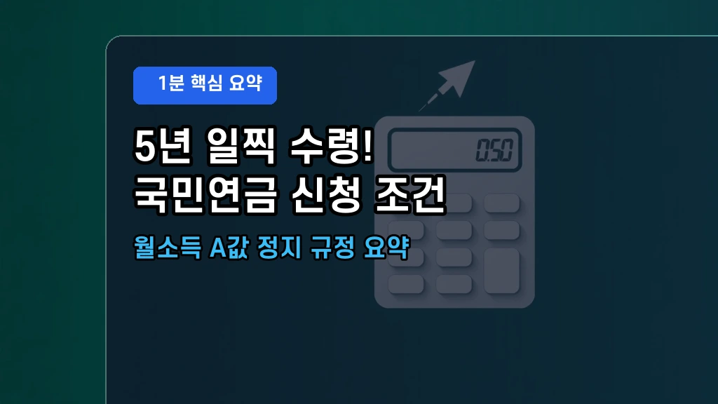 국민연금 조기수령 나이 조건 및 수령액 불이익 계산