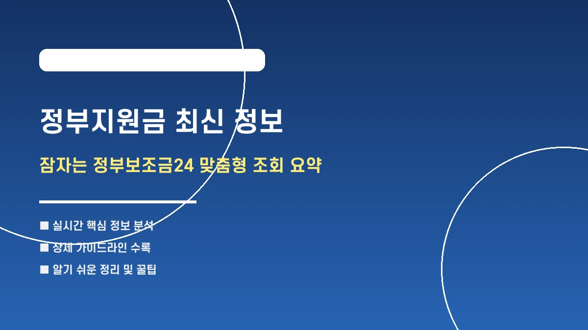 잠자는 정부지원금 조회하기: 보조금24 서비스 요약 정리