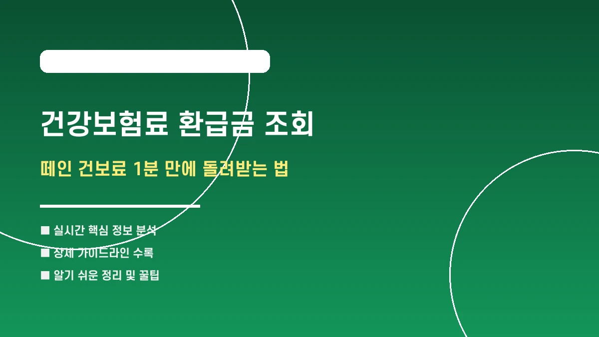 건강보험료 환급금 조회: 떼인 건보료 1분 만에 돌려받는 법