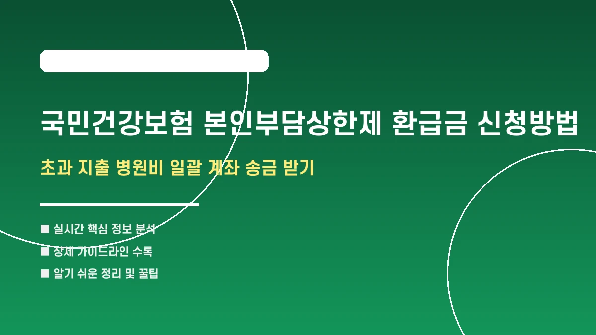 국민건강보험 본인부담상한제 환급금 신청방법